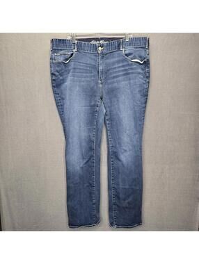 Eddie Bauer Curvy Fit Straight Leg Jeans Women's Plus Size 22W Blue Denim